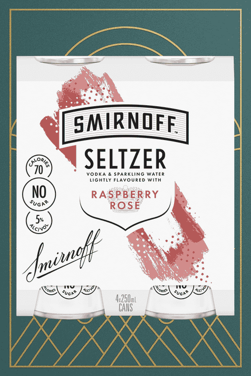 Smirnoff - Seltzer Raspberry Rosè 250mL